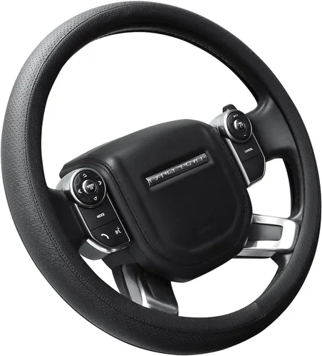Miniatura 23 de SEG Direct Funda para volante de automóvil, tamaño mediano estándar de 14 1/2-15 pulgadas, embalaje no plegable, resistente, antideslizante, cuero