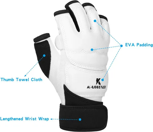 Miniatura 2 de Guantes de kickboxing de medio dedo, también aptos para entrenamiento de taekwondo, entrenamiento ligero, Muay Thai, artes marciales (Karav MAGA)
