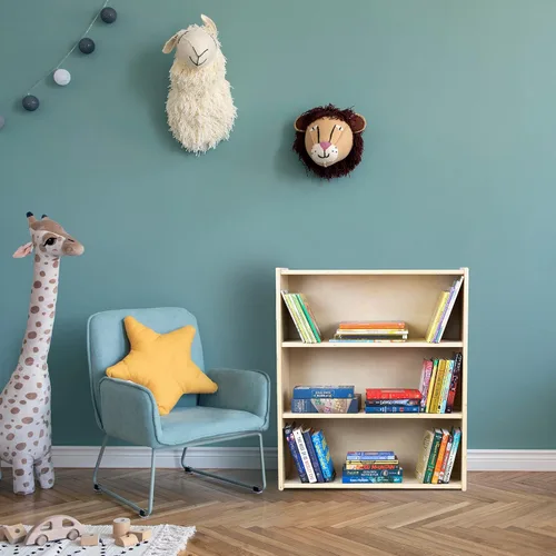 Miniatura 2 de Estantería de 3 estantes, estantería Montessori y unidad de almacenamiento en madera contrachapada de abedul, organizador de suministros de arte