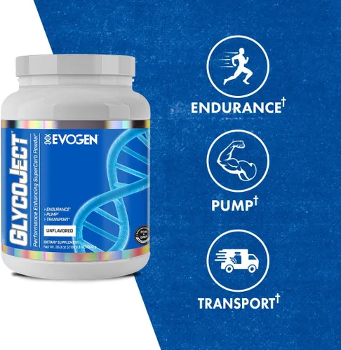 Miniatura 3 de Evogen GlycoJect - Polvo de súper carbohidratos Absorción rápida para preentrenamiento Polvo de carbohidratos para resistencia Polvo