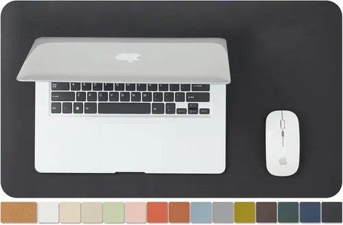 Miniatura 17 de Tapete de escritorio grande de corcho natural y cuero, tapete de escritorio ecológico, protector de escritorio de doble cara, tapete de teclado Café