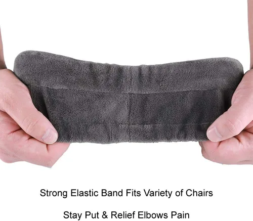 Miniatura 4 de Aloudy Almohadillas ergonómicas de espuma viscoelástica para silla de oficina, cómodas fundas para reposabrazos de silla de juegos para codos y gris