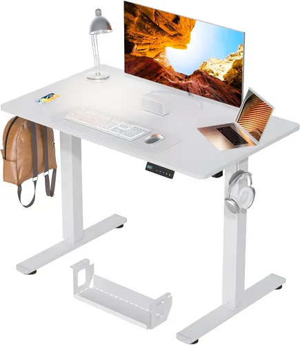 Miniatura 12 de Kingant Escritorio de pie con altura ajustable pequeño, escritorios eléctricos de pie [32 x 24 pulgadas] - Escritorios ergonómicos de pie y sentado
