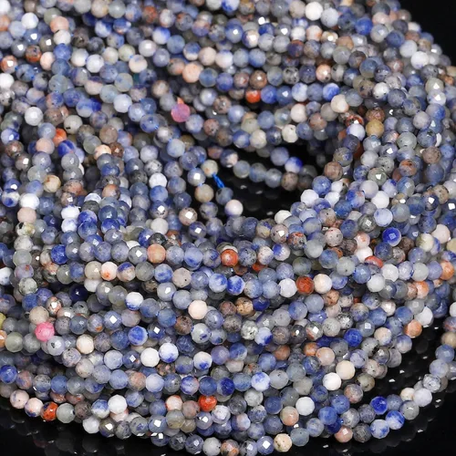 Miniatura 83 de 180 piezas 2mm Cuentas de piedras preciosas de turquesa africana natural facetada redonda suelta para hacer joyas
