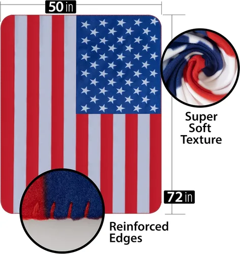 Miniatura 2 de Manta con la bandera estadounidense, manta de felpa de poliéster de los Estados Unidos, decoración del hogar con bandera estadounidense