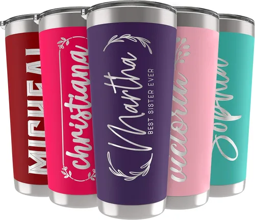 Vasos personalizados actualizados, de acero inoxidable de 30 onzas, con tapa, 13 diseños, tazas personalizadas, taza de café aislada de doble pared