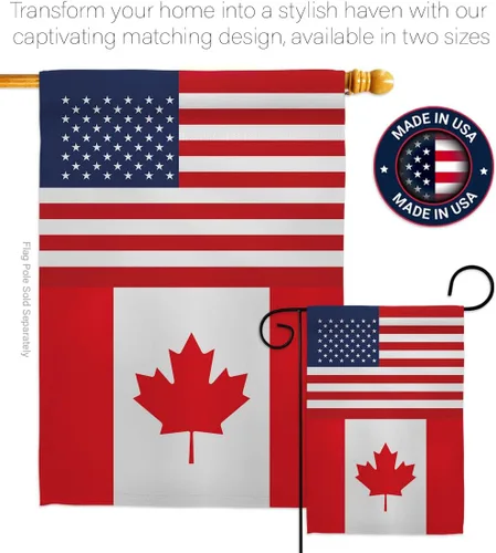 Miniatura 4 de Bandera de la Amistad de la Copa Mundial de Canadá y Estados Unidos, asta de bandera de arte de pared para exteriores, decoración al aire libre