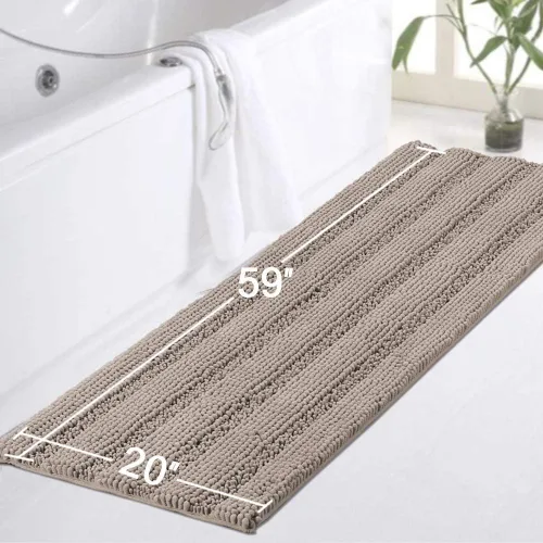 Miniatura 2 de Turquoize Paquete de alfombra de baño de chenilla, alfombra de baño de 59 x 20 pulgadas y juego de alfombras de baño de 32 x 20 pulgadas/20 x 20