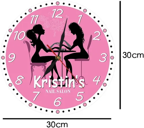 Miniatura 3 de The Geeky Days Reloj de pared personalizado para salón de manicura, salón de uñas, spa, silencio, cuarzo, obras de arte, pedicura, arte de uñas