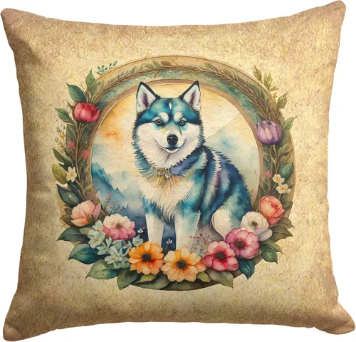 Miniatura 110 de Caroline's Treasures DAC2072PW1414 Affenpinscher and Flowers - Almohada decorativa de tela, lavable a máquina, para interiores y exteriores