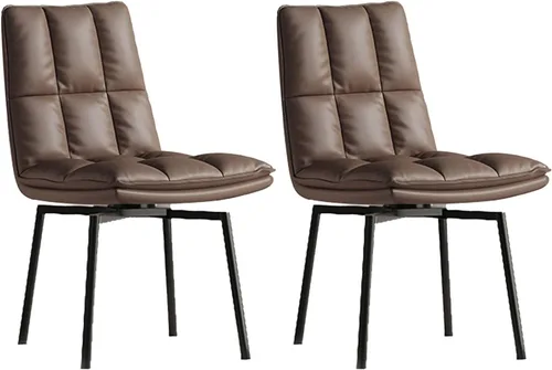 Miniatura 13 de Silla giratoria de cocina de comedor, silla de cocina tapizada de piel sintética, sillas de comedor, sillas de sala de estar, modernas de mediados