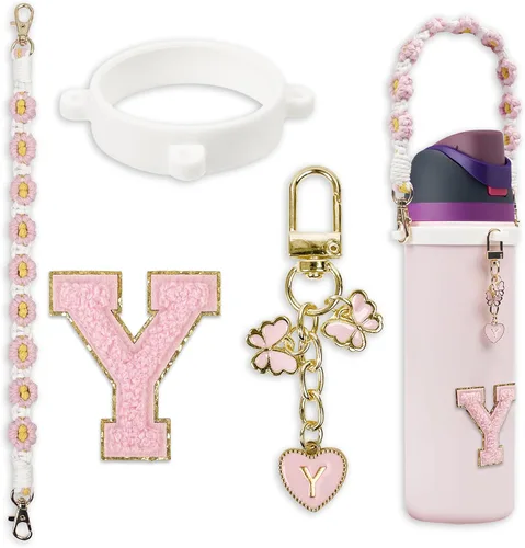 Miniatura 30 de Lindo juego de dijes de letras compatible con botella de agua Owala de 24 oz, 32 oz, 40 oz, Owala Kids, vaso térmico de café Owala, Owala FreeSip