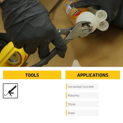 Miniatura 6 de SIKA AnchorFix-2 Adhesivo de anclaje súper resistente, sistema de dos componentes para varillas roscadas en hormigón, 10.1 onzas líquidas, curado