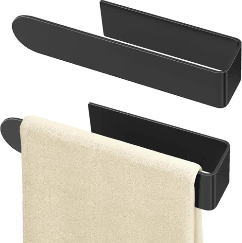 Toallero de mano, toallero autoadhesivo para montaje en pared de baño, barra de toalla de mano cuadrada de 8 pulgadas para armario de cocina, RV,