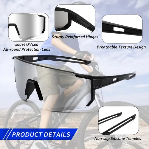 Miniatura 2 de FEISEDY Gafas de sol para niños, gafas de sol de béisbol juveniles, UV400, deportes, adolescentes, ciclismo, sombras para niños y niñas de 8 a 16
