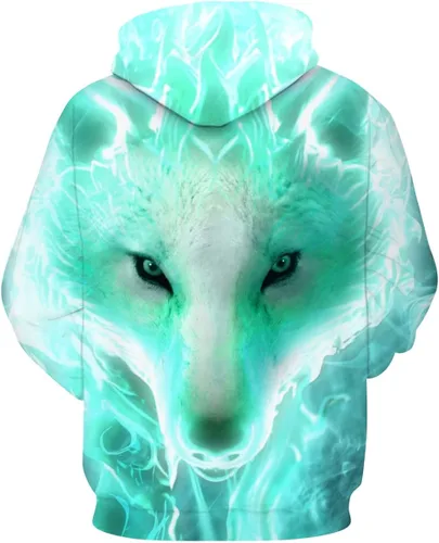 Miniatura 2 de Minei Sudadera unisex con capucha de lobo con estampado 3D para hombre