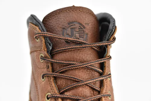 Miniatura 5 de J H Botas de trabajo impermeables con punta de acero para hombre, suela de TPU antideslizante, 4 capas impermeables, cuero de grano superior