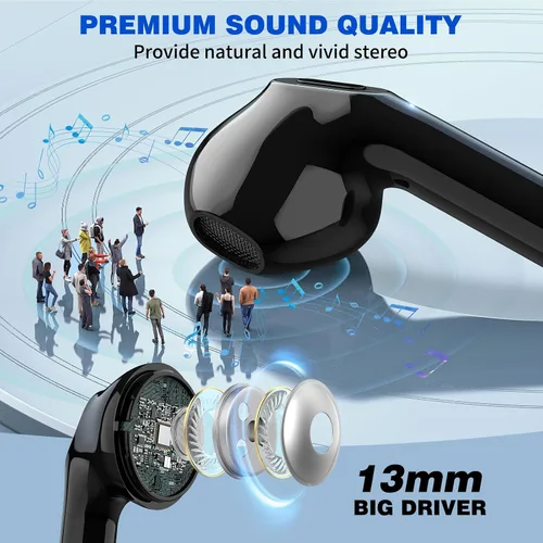 Miniatura 2 de Auriculares inalámbricos para Samsung S26 S25 Ultra S24 S23 Fe S22 Plus, 5.3 auriculares Bluetooth inalámbricos con micrófono estéreo para iPhone 17