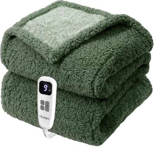Miniatura 17 de Heated Blanket Electric Blanket Queen - Fast Heating Blanket Throw Dual Control Double Sided Sherpa with 10 Heating Levels & 2-10 Hours Auto Off