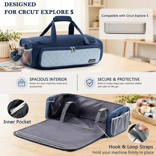 Miniatura 3 de IMAGINING Carrying Case Bag for Cricut Explore 5, Large Opening Storage for Cricut Accessories and Suppliers