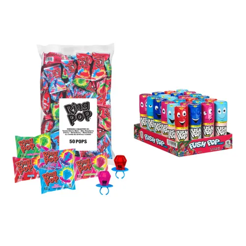 Miniatura 13 de Push Pop Paquete de fiesta – 10 chupones de paletas + paquete de fiesta de biberón – 10 paletas con salsa de azúcar en polvo – Variedad a granel