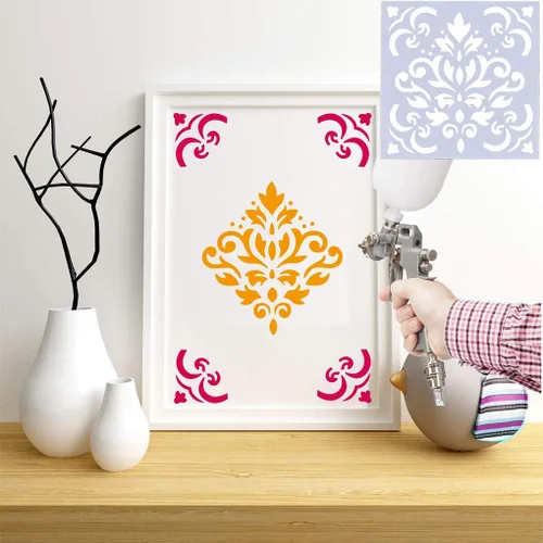 Miniatura 3 de Rolin Roly 16 plantillas de pintura de mandala, plantillas de dibujo reutilizables para arte de pared de piedra, rocas y suelo, suministros