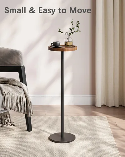Miniatura 4 de KJGKK Mesa para bebidas, 11 pulgadas de diámetro, mesa auxiliar de pedestal pequeña, mesa de cóctel redonda, mesa auxiliar circular con base