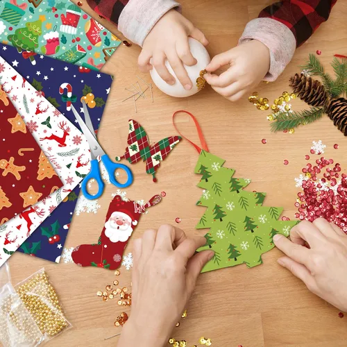 Miniatura 4 de Konsait 24 hojas de papel de álbum de recortes de Navidad de 12 x 12 pulgadas, papel de doble cara para hacer tarjetas, manualidades, envoltura