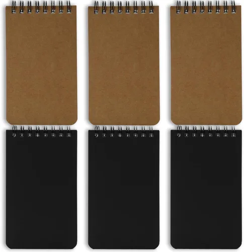 Miniatura 14 de QiCheng 6 paquetes de cuaderno de bolsillo pequeño bloc de notas de bolsillo pequeños cuadernos en espiral 3X5 pulgadas (6-2)