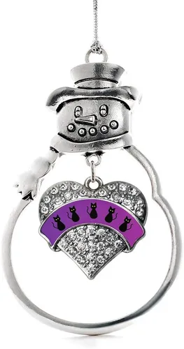 Miniatura 106 de Inspired Silver - Big Sis - Adorno de Navidad plateado - Adorno de árbol de Navidad con dije de corazón con circonita cúbica - Decoración colgante