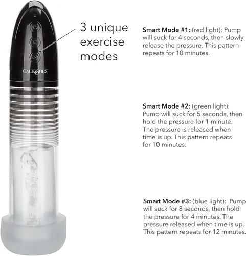 Miniatura 5 de CalExotics, Optimum Series Bomba inteligente automática – Bomba de pene de mejora masculina con funda de silicona Stroker – Juguetes sexuales