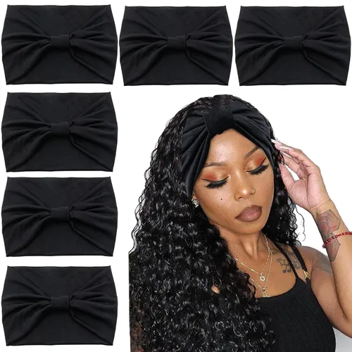 Miniatura 10 de Yeshan Diademas bohemias bandeau para mujeres, diadema ancha tipo bandana con nudo, pañuelo para el cabello con estampado floral, bandas africanas