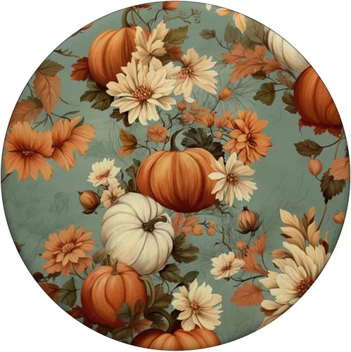 Miniatura 3 de PopSockets PopGrip estándar con temática de otoño vintage para mujer, diseño de calabaza de otoño