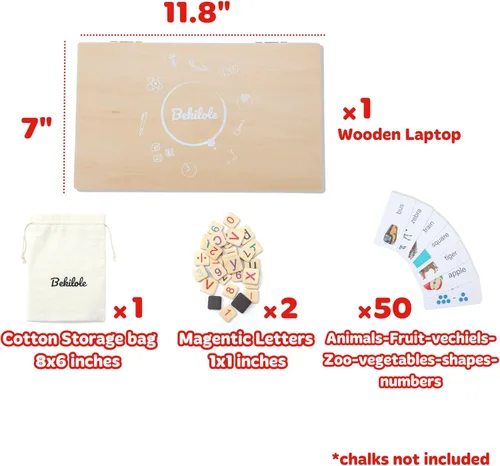 Miniatura 7 de Montessori Toys - Portátil de 11.8 pulgadas, actividades de aprendizaje preescolar para niños de 3 años, regalo de cumpleaños, juguetes educativos