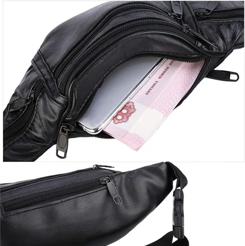 Miniatura 7 de Riñonera de piel, para hombres y mujeres, bolsa deportiva para viajes, caminar, correr, senderismo, ciclismo