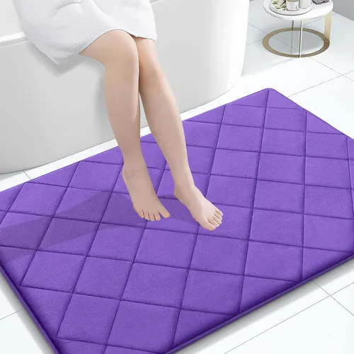 Miniatura 164 de OLANLY Tapete de baño de espuma viscoelástica de 24 x 16 pulgadas, ultra suave y absorbente, lavable a máquina, cómodo tapete de baño para suelo