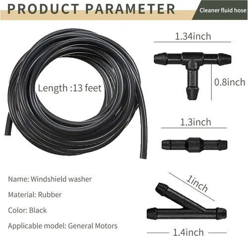 Miniatura 2 de Tesnaao 30 piezas de kit de manguera de limpiaparabrisas para coche, manguera de líquido de limpiaparabrisas de 13.1 pies y conector de manguera