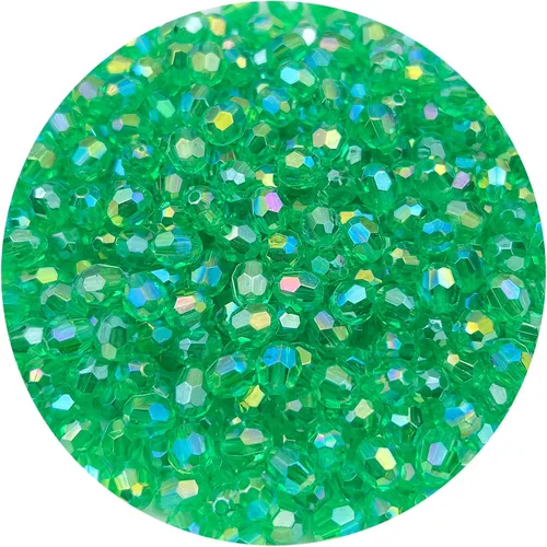 Miniatura 14 de 200 cuentas acrílicas de cristal de color AB de 0.394 pulgadas (0.394 in) cuentas redondas de plástico facetadas espaciadoras para hacer joyas, 402