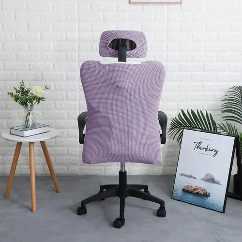 Miniatura 4 de FORCHEER Juego de sillas ergonómicas de oficina con funda para reposacabezas, repelente al agua, color morado