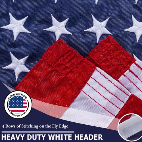 Miniatura 4 de FLAGWIN Bandera estadounidense de 12 x 18 pulgadas para barco, bandera náutica de yate de Estados Unidos con 50 estrellas bordadas, nailon Bandera