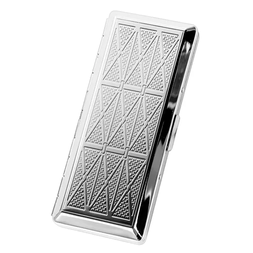 Miniatura 9 de Hermosa y elegante caja de cigarrillos de metal simple para damas y hombres con capacidad para 10 cigarrillos de 3.937 in (pistola de hierba negro)