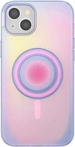 Miniatura 2 de PopSockets Funda para iPhone 15 Plus con agarre redondo compatible con MagSafe, funda para iPhone 15 Plus, compatible con carga inalámbrica - Aura