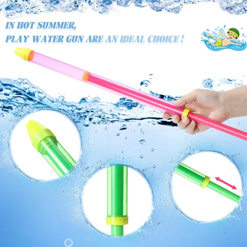 Miniatura 3 de Sotiff 48 pistolas de agua de crayón de 22.4 pulgadas, chorros de tubo de agua, pistola de succión para playa, piscina, juguetes para chorros