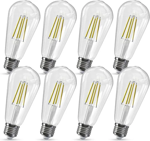 Miniatura 10 de Jensense Bombillas LED Edison E26, 60 vatios equivalentes, bombillas regulables, 2300 K, luz blanca cálida (cristal ámbar), estilo vintage