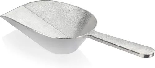 Miniatura 12 de New Star Foodservice 34622 Cuchara de utilidad de fondo plano de aluminio fundido, 1 oz, tamaño extra pequeño, plateado (solo lavado a mano)