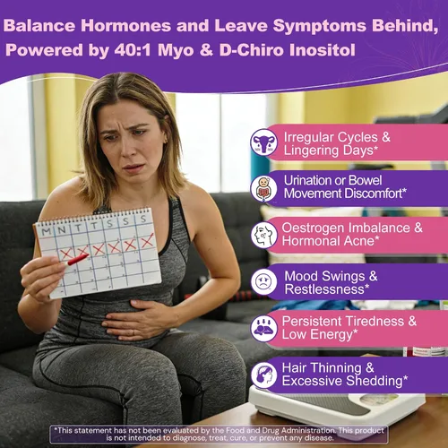Miniatura 3 de Gomitas para dormir para mujer con mio-inositol y D-chiro inositol + azafrán, folato MTHF, vitamina B6 y B12, proporción 40:1 Myo Inositol