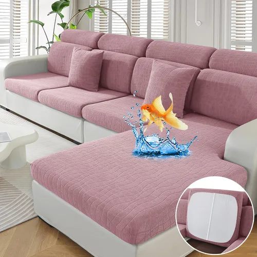 Miniatura 17 de MAXIJIN Fundas impermeables para cojín de sofá Fundas elásticas para asiento de sofá Fundas lavables, Fundas seccionales para cojines de exterior