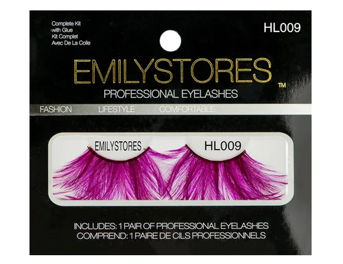Miniatura 6 de EMILYSTORES - Pestañas para disfraz de plumas sintéticas rosas para Halloween, pestañas dramáticas, aspecto de fiesta, 1 par