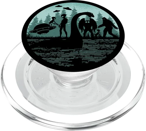 Miniatura 8 de Bigfoot Loch Ness Monster Cryptid Ufos Polilla Y Aliens PopSockets PopGrip intercambiable
