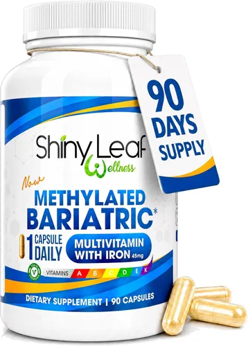 Miniatura 10 de Shiny Leaf Multivitamínico bariátrico metilado con hierro 45 mg – Cápsula una vez al día, vitaminas bariátricas compatibles con ASMBS para bypass